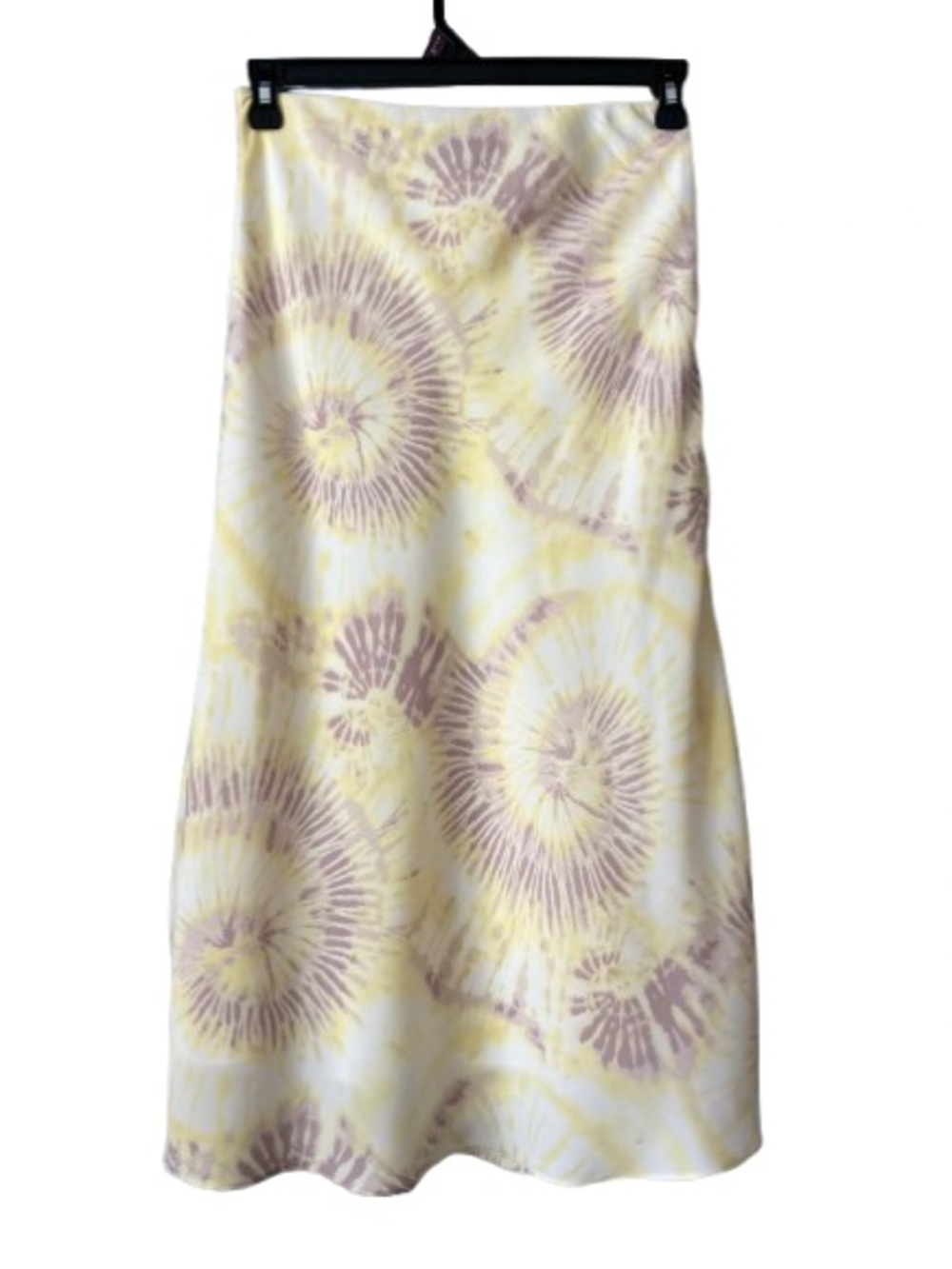 Lucy Paris Women M Cream & Tie-dye Print Fully Lined Midi Pull Over A-line Skirt